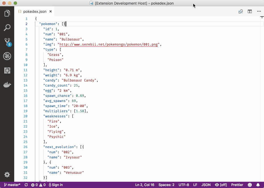 Paste JSON as Code