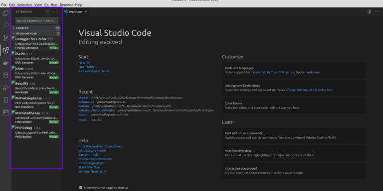 Listas com as melhores extensões Visual Studio Code (vscode)