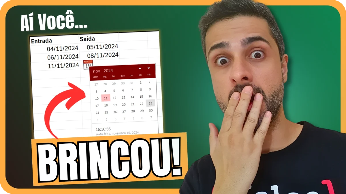 Inserindo datas no Excel usando um Mini Calendário (ou DatePicker) [versão 2024 atualizada]